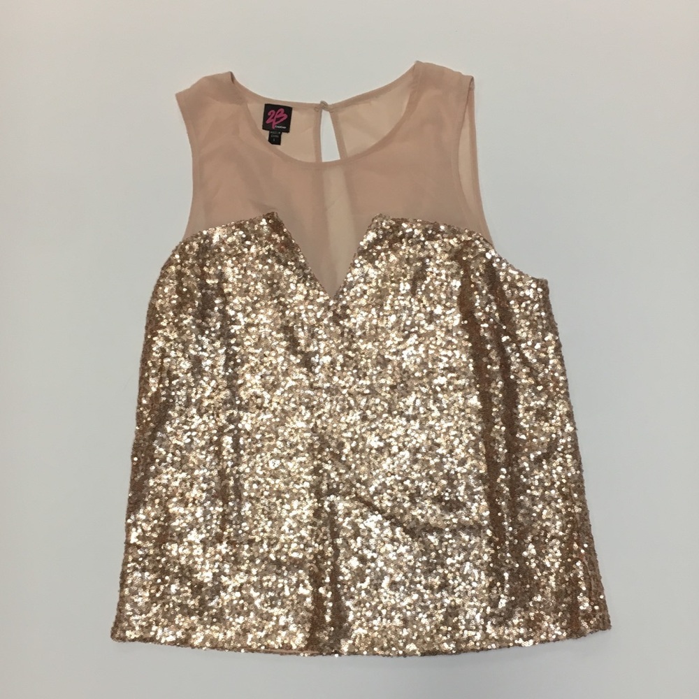 BeBe Gold Sequin Top